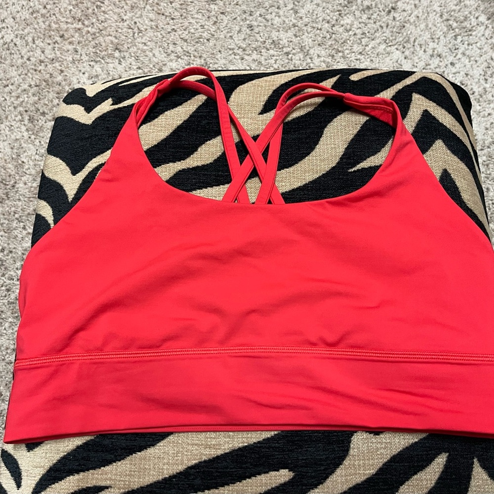 Lululemon Longline Energy Bra Size 14 - Red, Medium Support, B–D Cups
